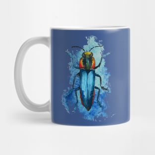 Beautiful Watercolor crawling BUG Blue Mug